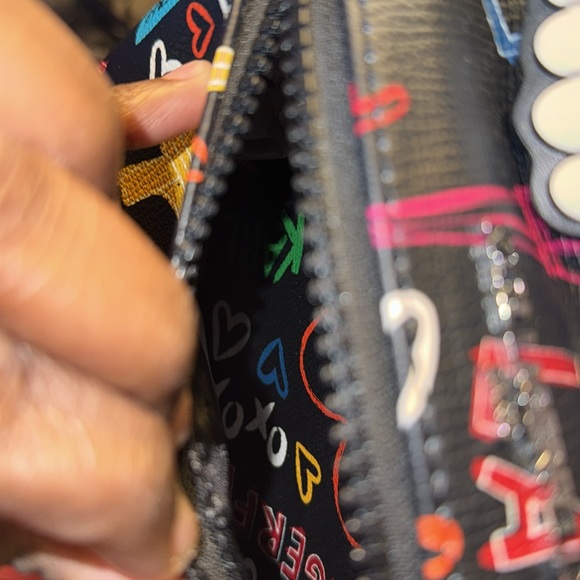 Karl Lagerfeld Paris Maybelle Collection Graffiti In Paris Backpack Black NWT - Picture 12 of 13